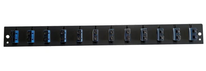 Pannello Frontale per Cassetto Ottico 1U 12 SC Duplex/LC OS2 Nero