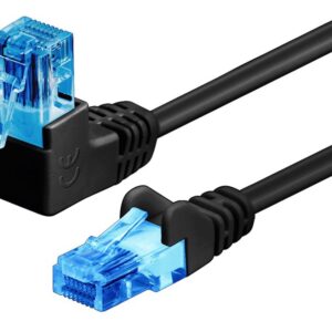 Cavo di rete Patch Connettore Angolato 90° CCA Cat.6A UTP 0,25m Nero