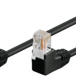 Cavo di rete Patch Angolato 90&deg; CCA Cat. 5e Nero UTP 0,25 m