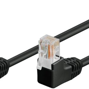 Cavo di rete Patch Angolato 90° CCA Cat. 5e Nero UTP 0,25 m