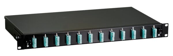 Cassetto Ottico 19'' con 12 bussole SC Duplex Multimodale OM3 Nero