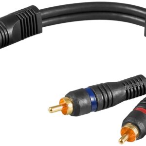 Cavo Adattatore RCA Femmina / 2x RCA Maschio 0.2m Nero
