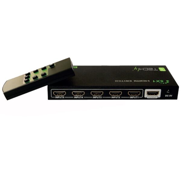 Switch HDMI 5 IN 1 OUT con Telecomando 4K UHD 3D