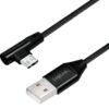 Cavo USB Micro-B Maschio Angolato/USB-A Maschio Dritto 0,3 metri Nero