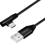 Cavo USB Micro-B Maschio Angolato/USB-A Maschio Dritto 0,3 metri Nero