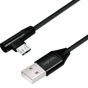 Cavo USB Micro-B Maschio Angolato/USB-A Maschio Dritto 0,3 metri Nero
