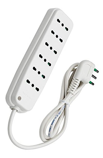 Multipresa 6 Posti con Spina Italiana Angolata Bianco
