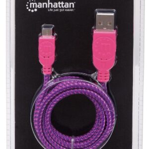 Cavo Micro USB Guaina Intrecciata USB2.0 A M/MicroB M Viola Blister