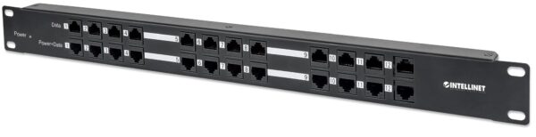 Pannello Patch 12 Porte PoE Passivo con Alimentatore