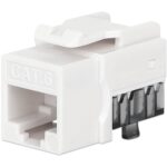 Frutto Keystone Slim Cat.6 per Cavo Rigido con Supporto Punch-Down 25 pz Bianco