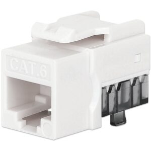 Frutto Keystone Slim Cat.6 per Cavo Rigido con Supporto Punch-Down 25 pz Bianco