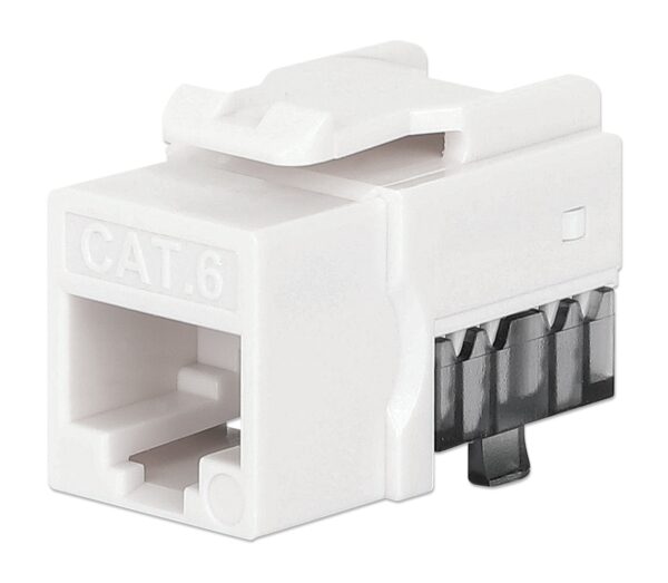 Frutto Keystone Slim Cat.6 per Cavo Rigido con Supporto Punch-Down 25 pz Bianco