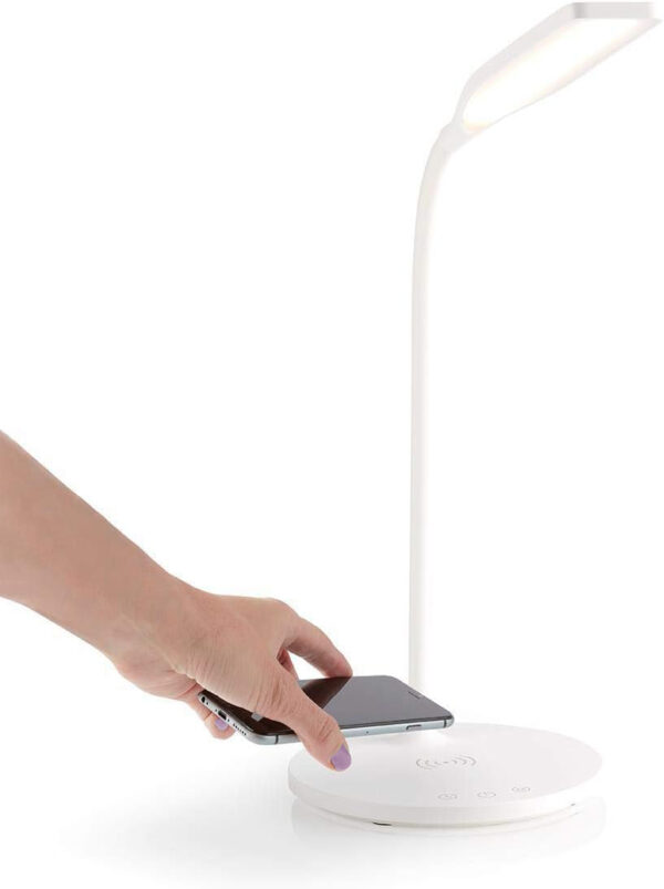 Lampada a 36 LED da Scrivania con Caricatore Wireless Integrato per Smartphone - immagine 7