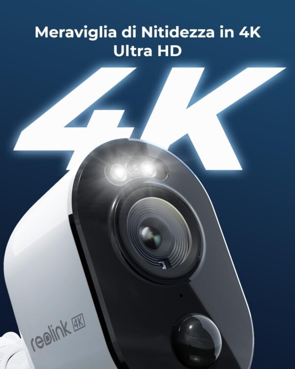 Telecamera di Sicurezza a Batteria 4K 8MP Argus 3 Ultra, BWC4K01 - immagine 8