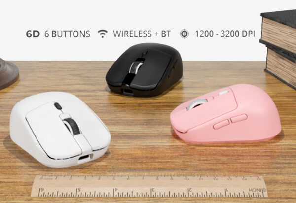 Mini Mouse Ottico Wireless 6D 3200 dpi Bianco, WM-710 - immagine 7