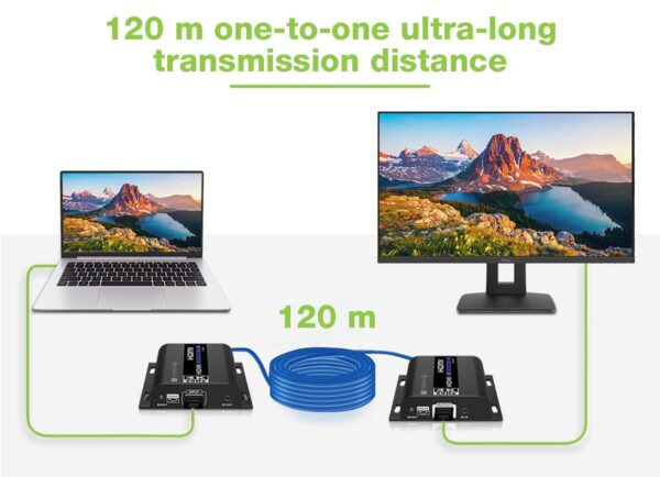 Extender HDMI 4K@60Hz con IR su Cavo Cat.6 fino a 120m - immagine 7