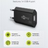 Caricatore USB 1A 5W Compatto Spina Europea Nero - immagine 7