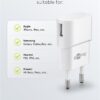 Caricatore USB 1A 5W Compatto Spina Europea Bianco - immagine 7
