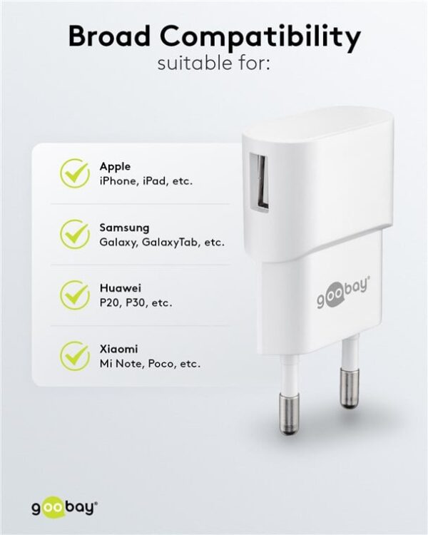 Caricatore USB 1A 5W Compatto Spina Europea Bianco - immagine 7
