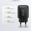 Caricatore Alimentatore GaN USB-C™ PD da Muro 25W Nero - immagine 7