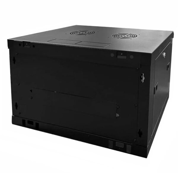 Armadio Rack 19'' a muro 12 unità sezione unica prof. 600mm Nero - immagine 6