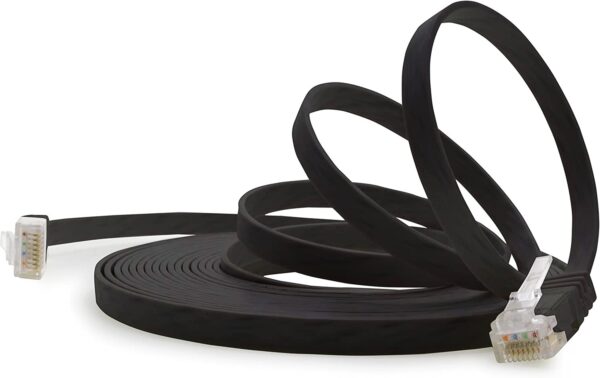 Cavo di Rete Patch Flat in Rame Cat.6A UTP 3 metri Nero - immagine 6