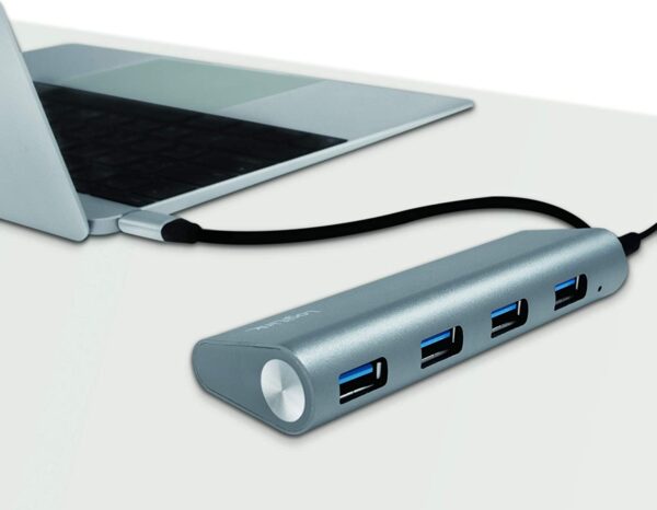Hub USB-C™ SuperSpeed 4 Porte Alluminio Silver - immagine 7
