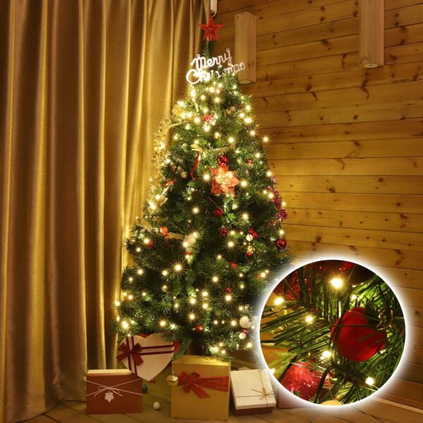 Catena Luminosa 400 Luci LED IP44 Bianco Caldo per Albero con Anello - immagine 7