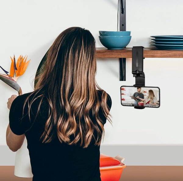 Supporto Porta Smartphone 4,76,9'' con Rotazione 360° Nero - immagine 6