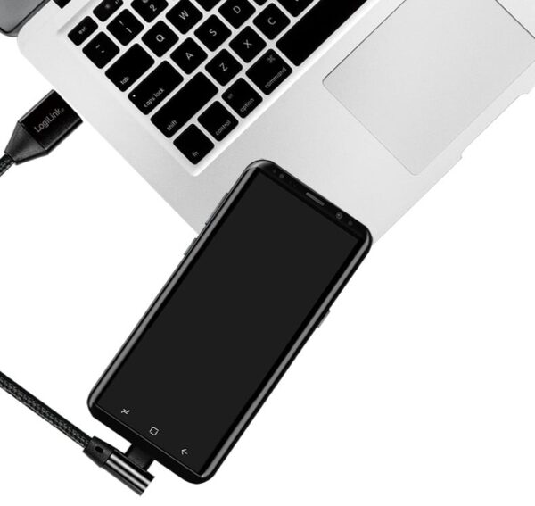 Cavo USB Micro-B Maschio Angolato/USB-A Maschio Dritto 0,3 metri Nero - immagine 6