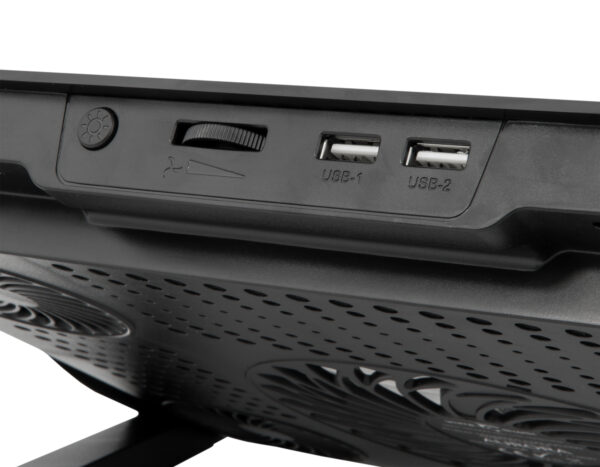 Dissipatore USB per Notebook fino a 17.3'' con 6 Regolazioni di Altezza e 2 Porte USB - immagine 7