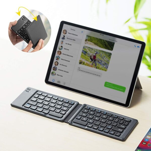 Tastiera Pieghevole Bluetooth USB per Tablet Smartphone - immagine 7