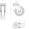 Kit 4 Ruote per Armadi Dotati di Foro per Perno M10 - immagine 6