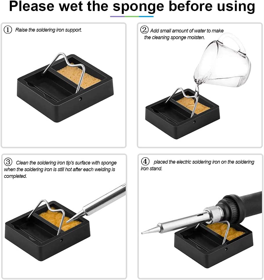 Kit per Saldatura 3 Pezzi con Stagnatore 30 Watt Supporto con Spugna e Stagno - immagine 6