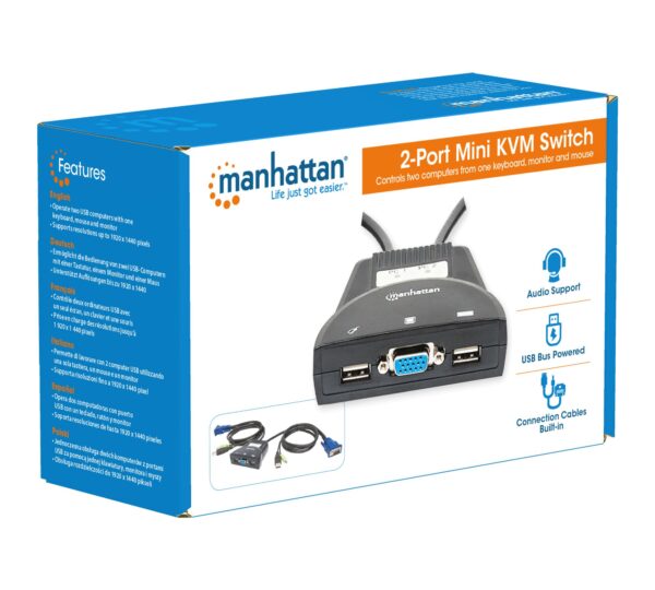 Mini KVM Switch 2 Porte USB con Audio - immagine 7