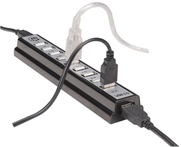 Hub USB 2.0 Hi-Speed 10 Porte da Tavolo con Alimentatore - immagine 7