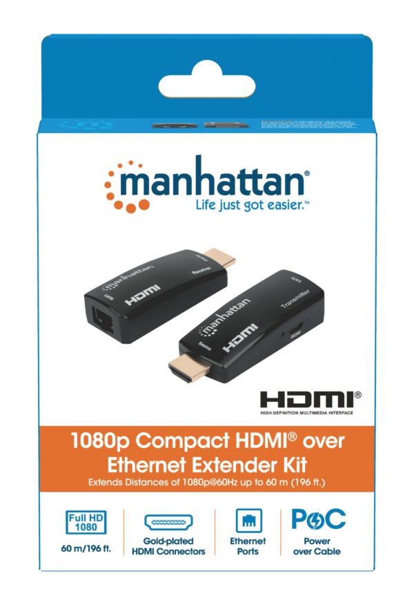 Extender HDMI Over Ethernet 1080p Compatto Nero - immagine 7
