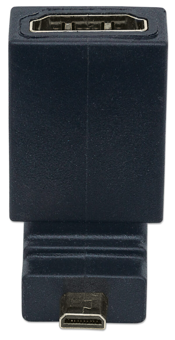 Adattatore HDMI A Femmina / Micro D Maschio Angolato Nero - immagine 7