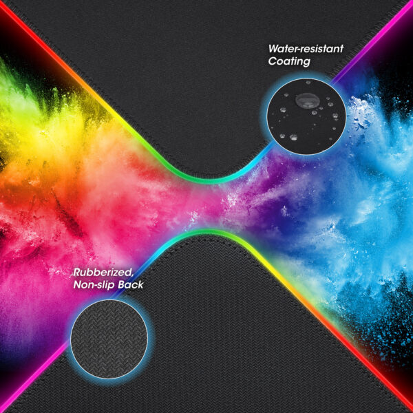 Tappetino Mouse Gaming XXL con LED RGB e Caricatore Wireless 10W - immagine 7