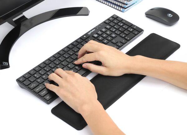 Tappetino Poggiapolsi Ergonomico in Gel per Tastiera Nero - immagine 7