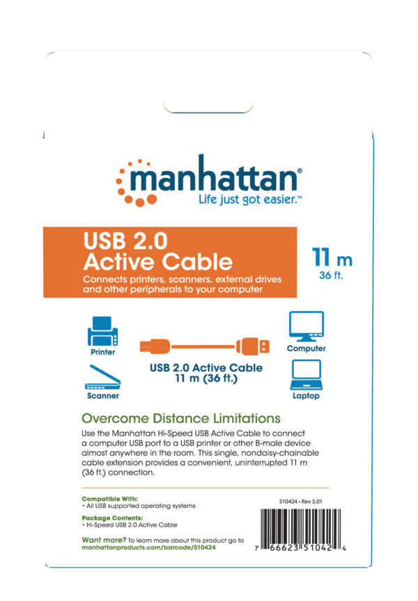 Prolunga Attiva USB-A USB-B Hi-Speed USB 2.0 11m - immagine 7