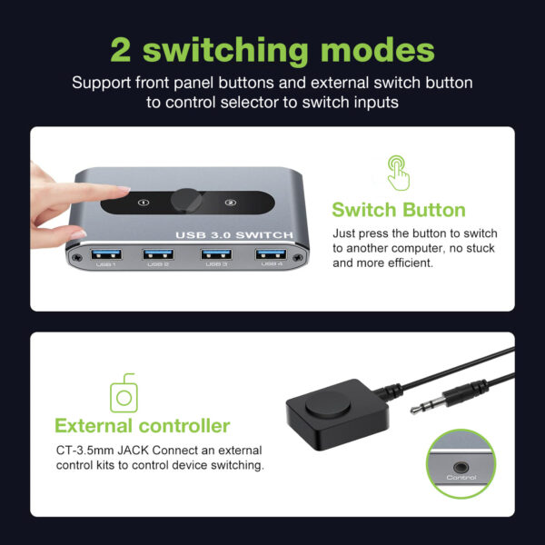 Switch USB 3.0 per 2 PC in 4 out - immagine 7