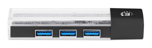 Hub Combo USB 3.0 USB-C™ e USB-A 4 Porte Nero Trasparente - immagine 8