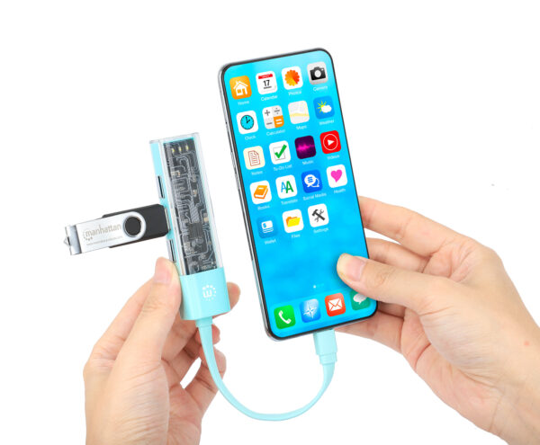 Hub Combo USB 3.0 USB-C™ e USB-A 4 Porte Verde Trasparente - immagine 8