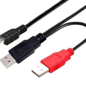 Cavo USB 2.0 ad Y 2xA maschio/mini B maschio 0,6 m