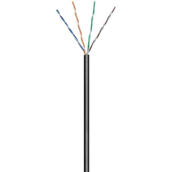 Matassa U/UTP Cavo Cat.5E CCA 100m 4 coppie Rigido da Esterno Nero - immagine 2