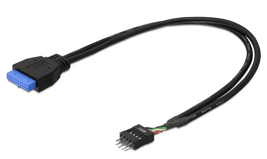 Cavo Interno USB3.0 19 pin Femmina / USB2.0 8 pin Maschio 30cm