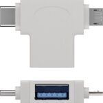 Adattatore a T USB-A, Micro-B e USB-C™ Bianco