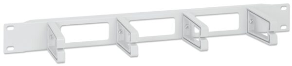Pannello Passacavi 19'' 4 anelli in plastica 1U Grigio