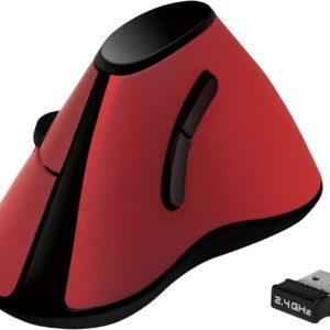 Mouse Verticale Ottico Ergonomico Wireless 1200dpi Rosso